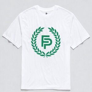 Flint Park Mens Original Logo T‎ Shirt White Green Laurel Wreath Small NEW